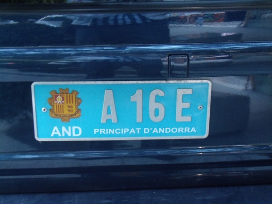 andorra license plate