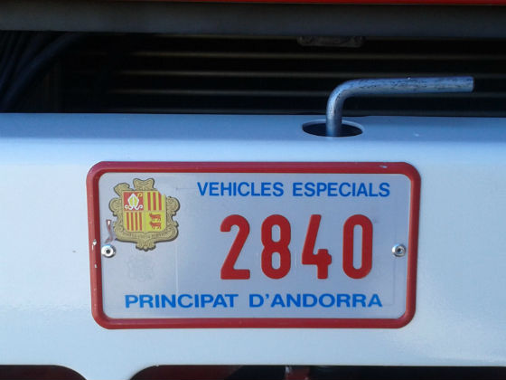 andorra license plate