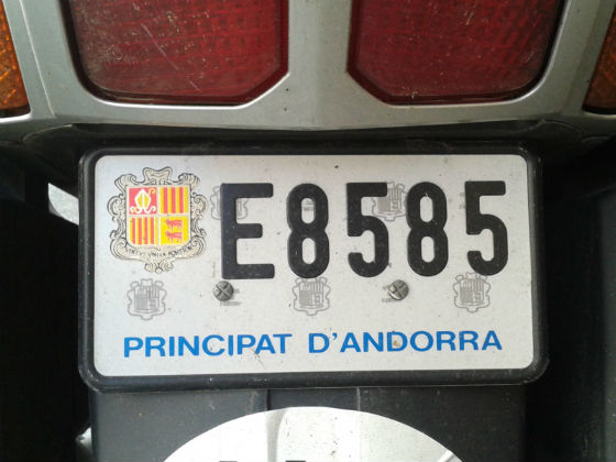 andorra license plate