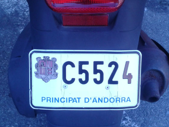 andorra license plate