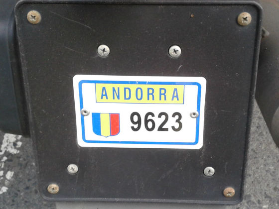 andorra license plate