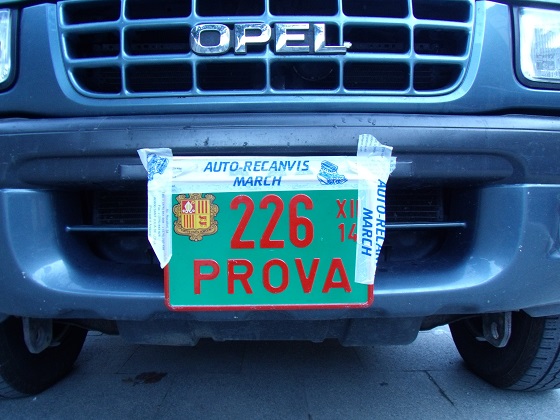 andorra license plate