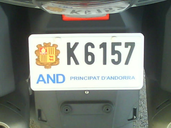 andorra licence plate