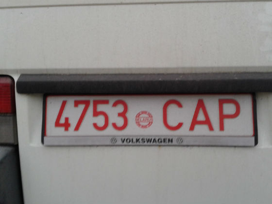 belarus licence plate