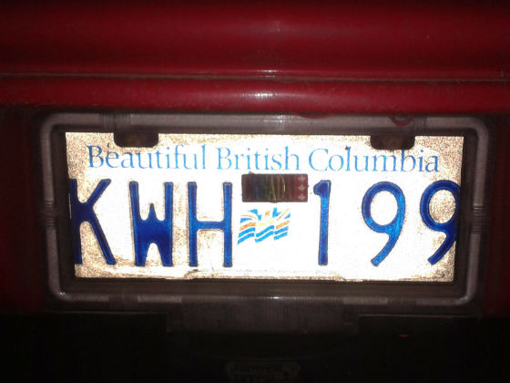 canada licence plate