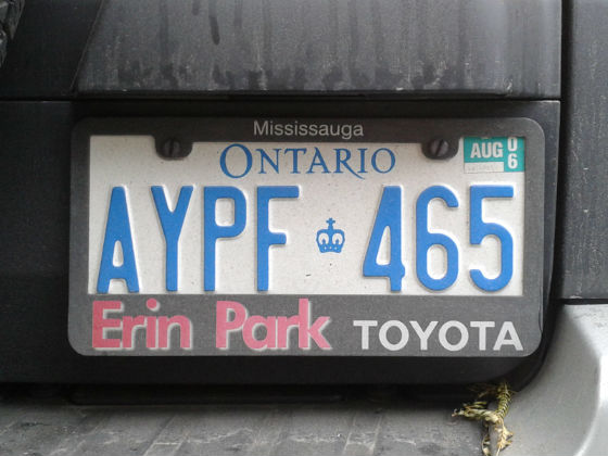 canada licence plate