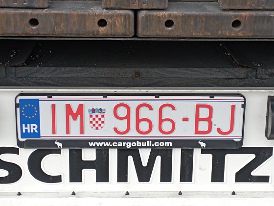 croatia license plate