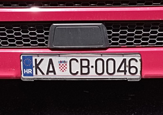 croatia license plate