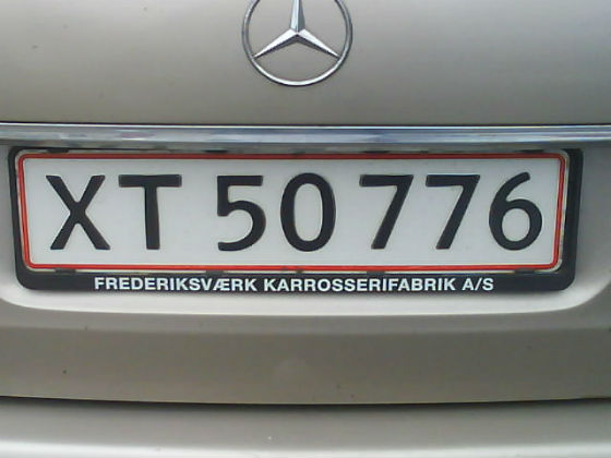 denmark licence plate