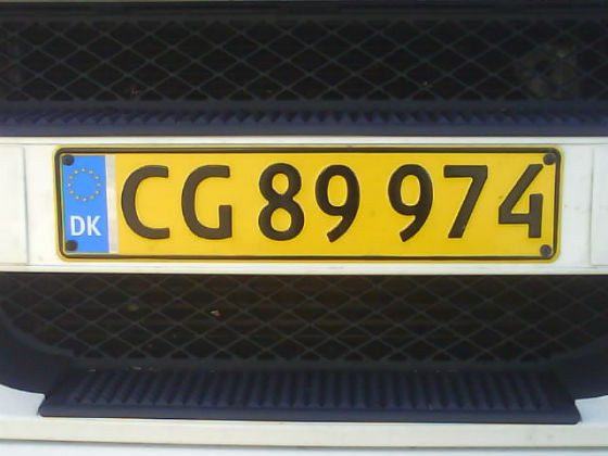 denmark licence plate