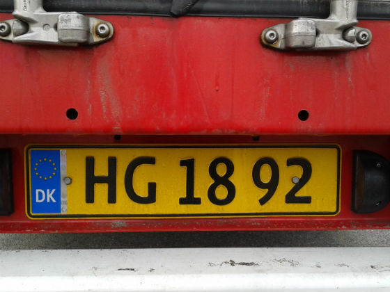 denmark licence plate