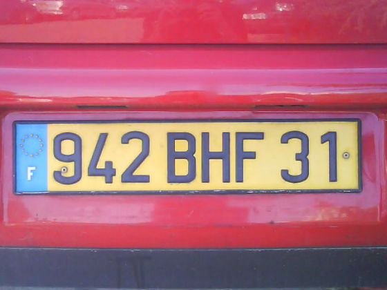 france licence plate