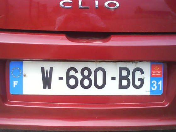 france licence plate