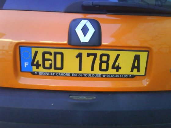 france licence plate