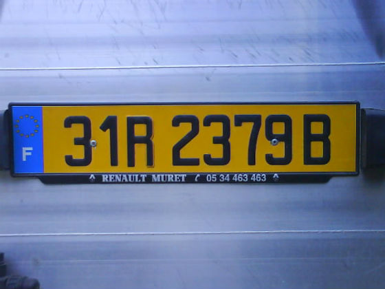 france licence plate