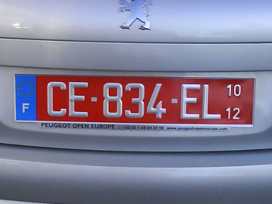 france licence plate