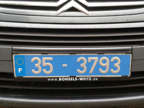 france licence plate