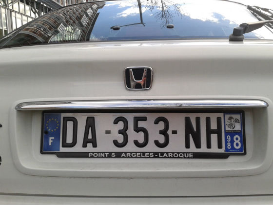 france license plate