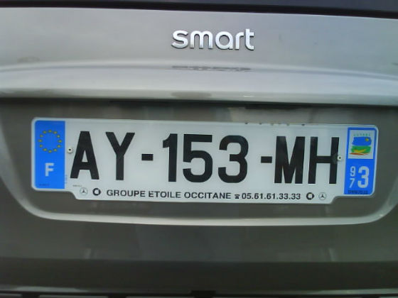 french guiana licence plate