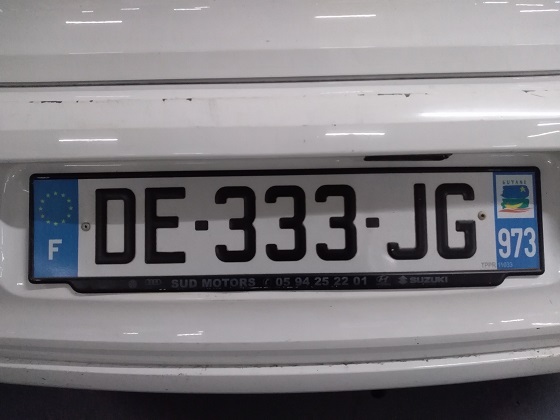 french guiana license plate