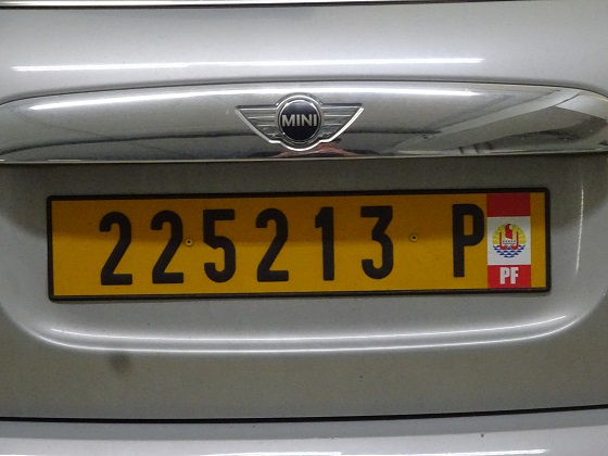 french polynesia license plate