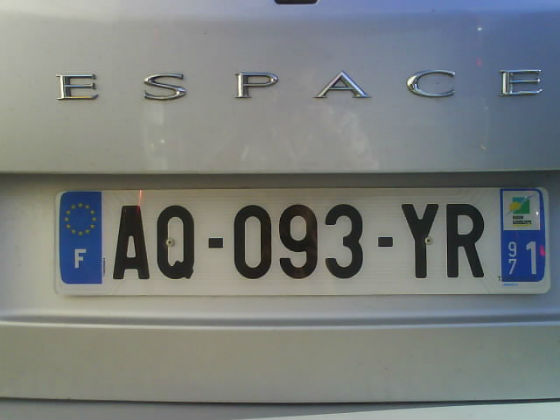 guadeloupe licence plate