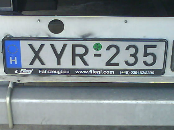 hungary licence plate