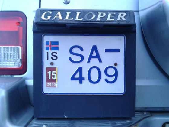 iceland license plate