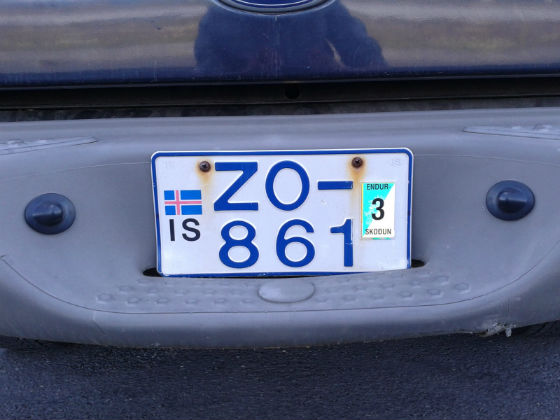 iceland license plate