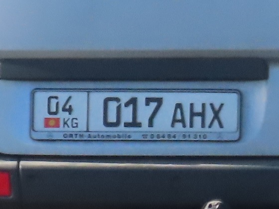 kyrgyzstan license plate