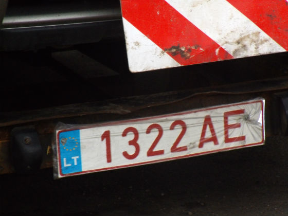 lithuania licence plate