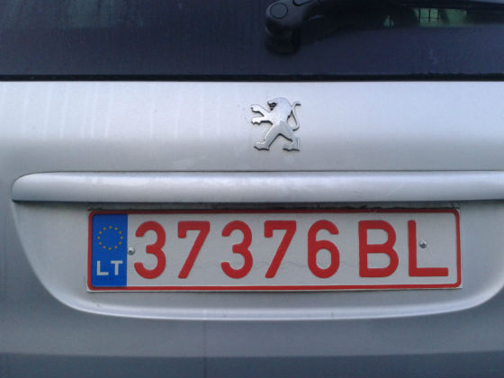 lithuania license plate