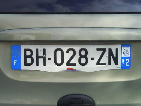 martinique licence plate