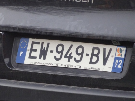 martinique license plate