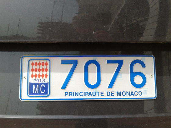 monaco licence plate