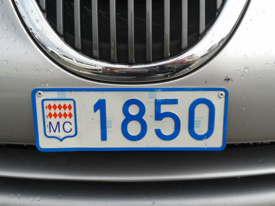 monaco licence plate