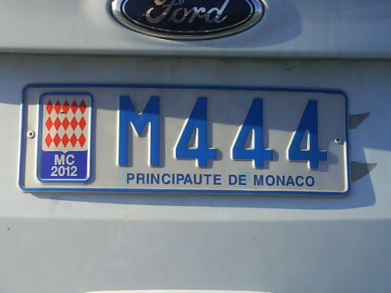 monaco licence plate