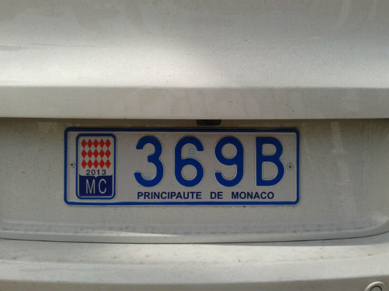 monaco licence plate