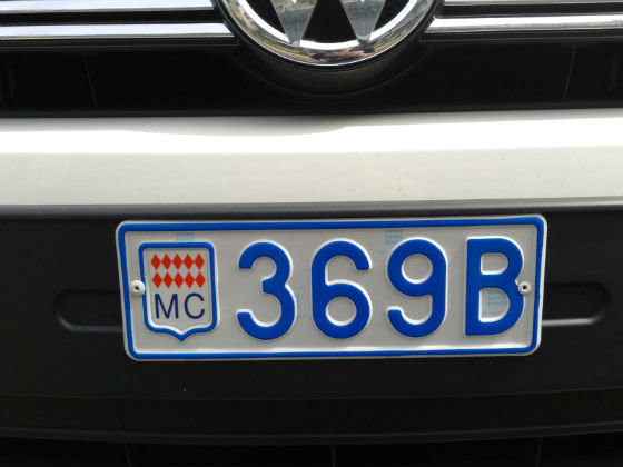 monaco licence plate