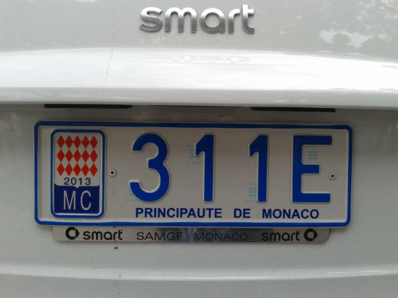 monaco licence plate