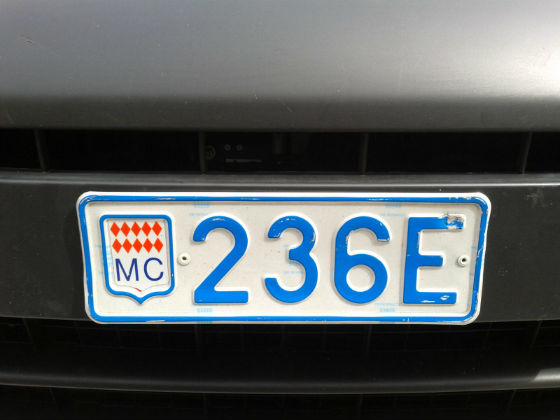 monaco licence plate