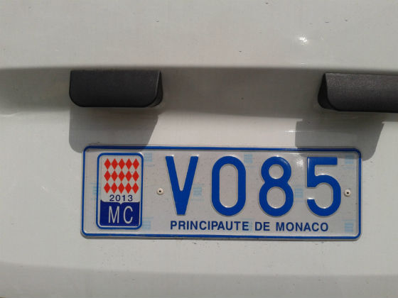 monaco licence plate