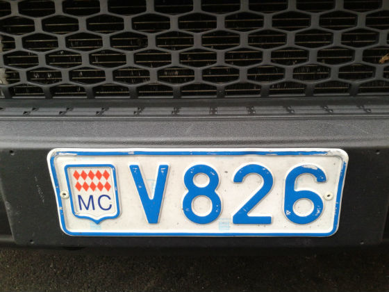monaco licence plate