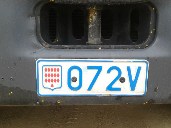 monaco licence plate