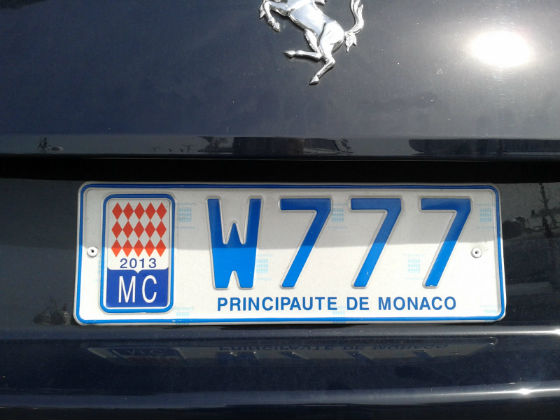 monaco licence plate