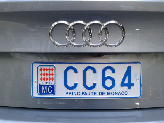 monaco licence plate