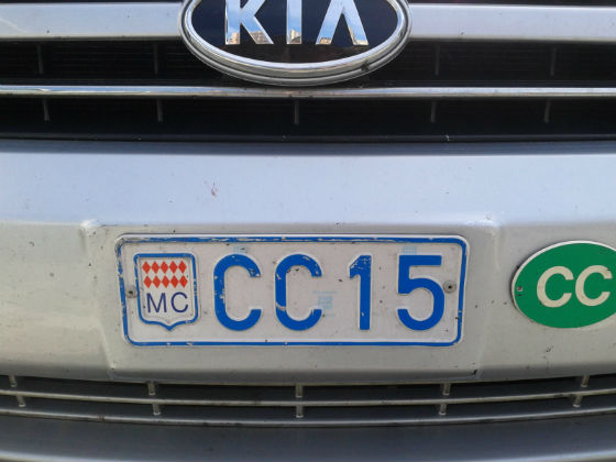 monaco licence plate