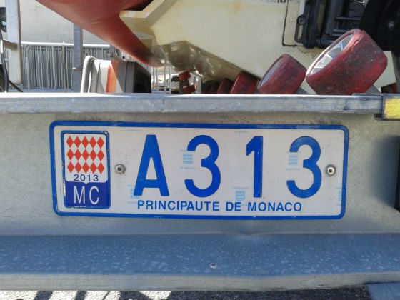 monaco licence plate