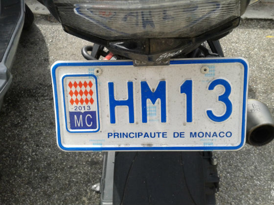 monaco licence plate