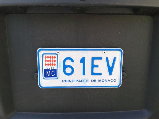 monaco licence plate